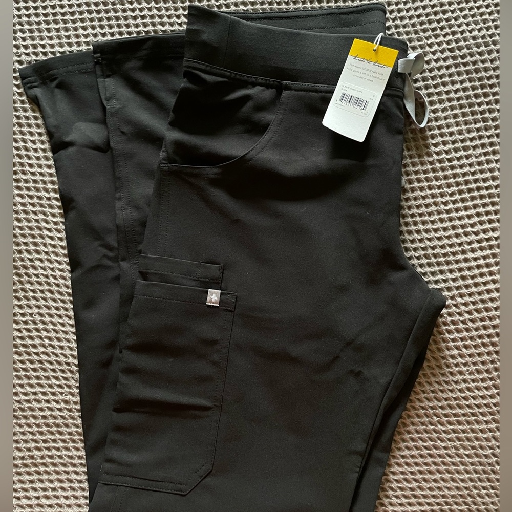 Figs kade/cargo scrub pants-black, small regular length